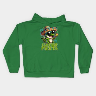 Gator Fiesta Cute Kawaii Aligator Kids Hoodie